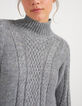 Vestido jersey gris jaspeado punto ochos I.Code-3