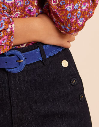 I.Code raw drop front-look wide-leg trousers CORALINE