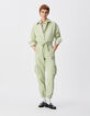 Damen Kampfgeist Mandelgr&uuml;n Denim jumpsuit-1
