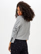 Veste gris clair chiné en maille piquée I.Code-4