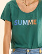 T-shirt manches courtes vert message coloré I.Code-5