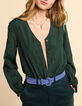 Blouse vert nuit brod&eacute;e I.Code-1