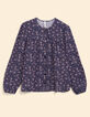 I.Code navy blouse with rock floral print-6