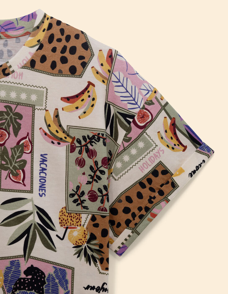 Camiseta con estampado de patchwork de plátano I.Code-3