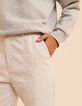 I.Code ecru cargo-style straight trousers-5