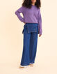 Pull &agrave; capuche parme tricot moulin&eacute; I.Code-7
