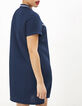 Robe marine zippée avec bords-côtes rayés I.Code-3