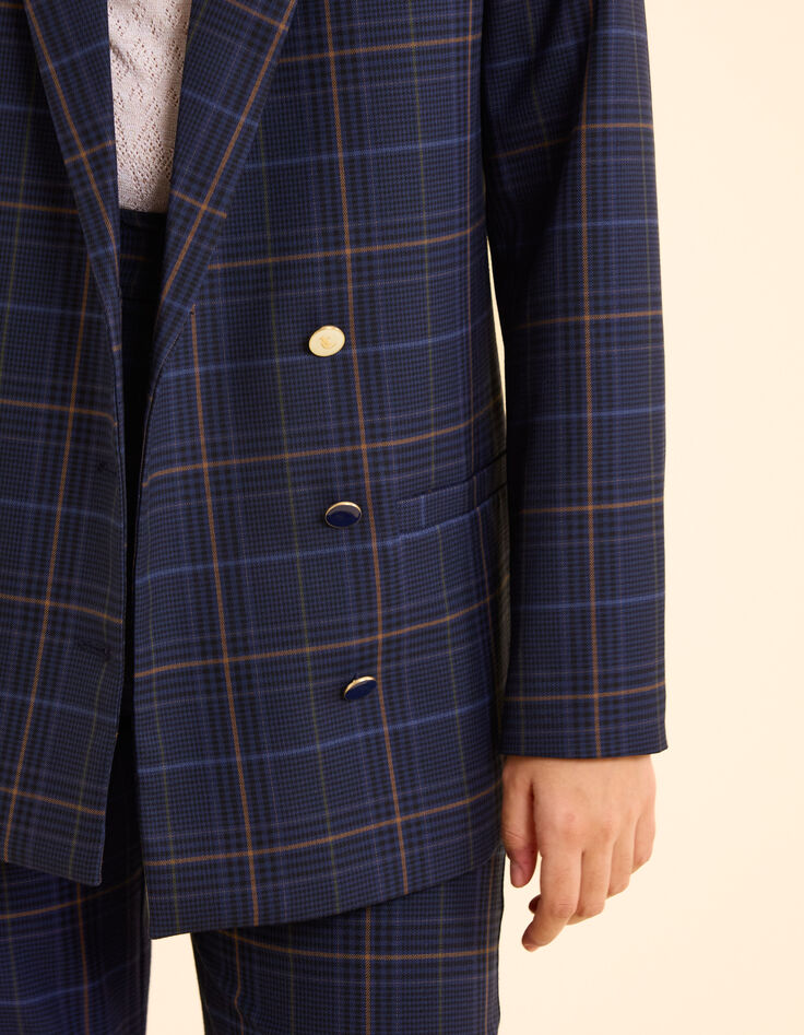 Marineblauer eleganter Blazer mit Karos I.Code-4