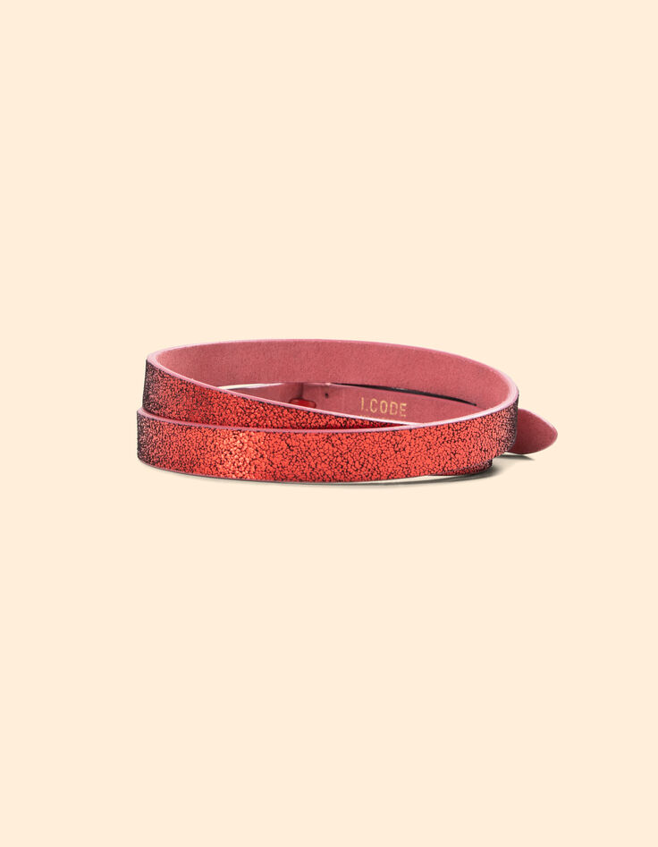 Omkeerbare bubble gum en metallic rode riem I.Code-5 Omkeerbare bubble gum en metallic rode riem I.Code-5