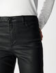 Schwarze Damen-Bootcut-Jeans beschichtet hoher Bund-5
