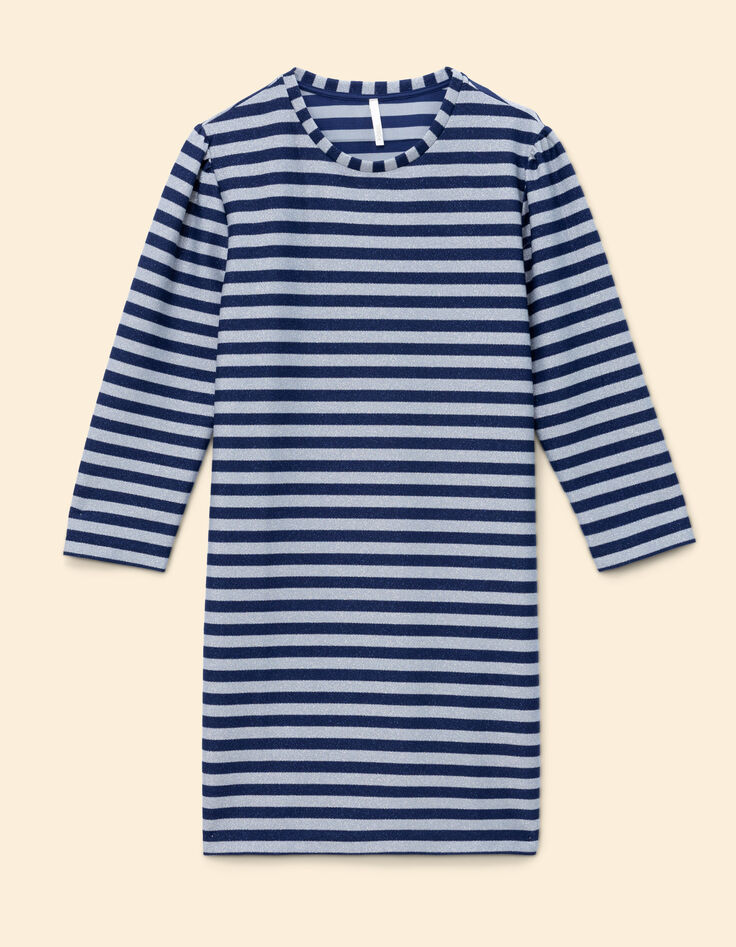 Robe marine rayures grises lurex I.Code-5 Robe marine rayures grises lurex I.Code-5