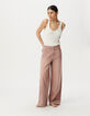 Rosa weite Damenjeans hoher Bund MILA-2