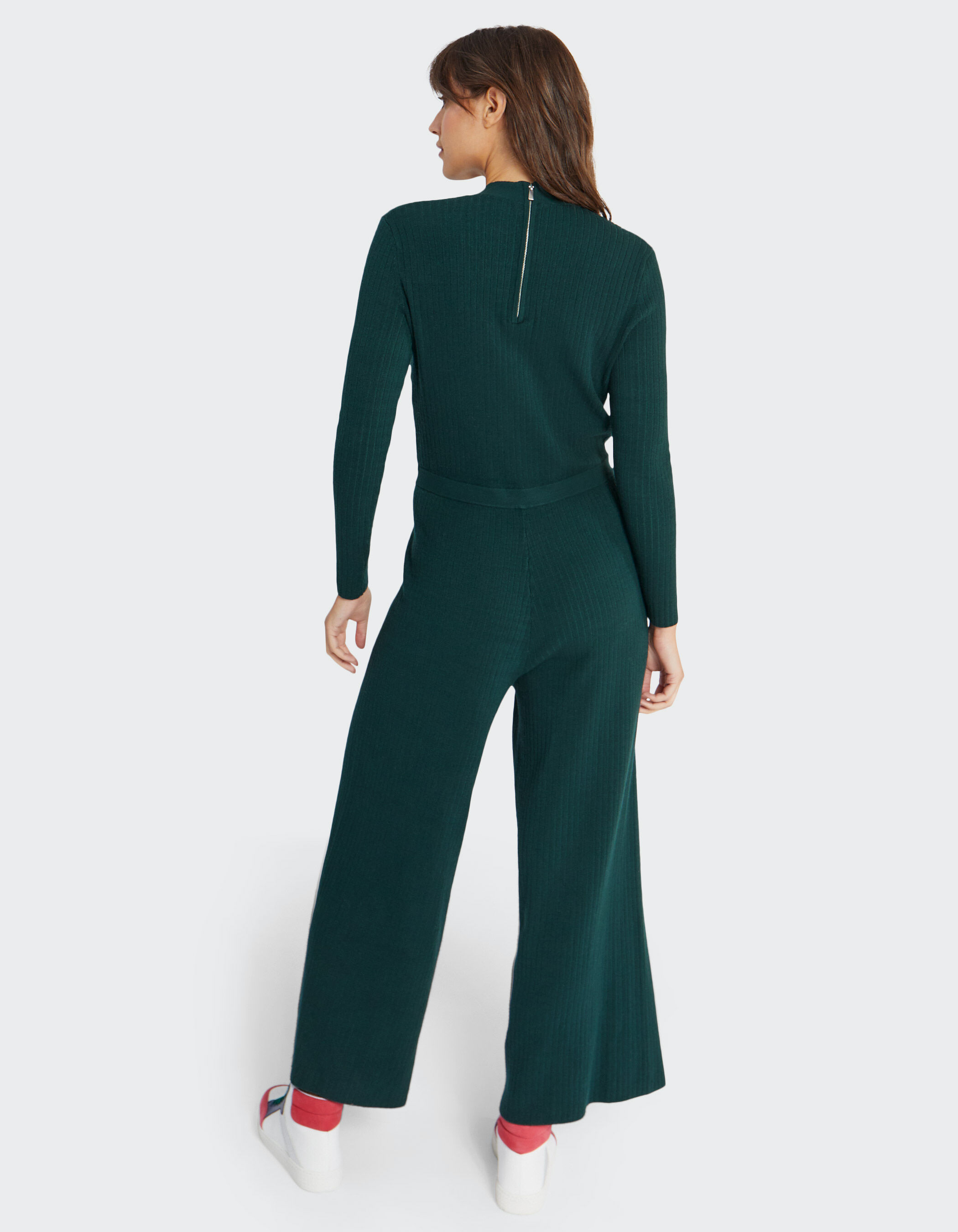 I.Code imperial green ribbed knit jumpsuit