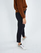 Pantalon-cigarette noir à dentelle cuir synthétique I.Code-4
