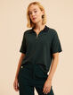 Top manches courtes vert col polo zippé I.Code-3