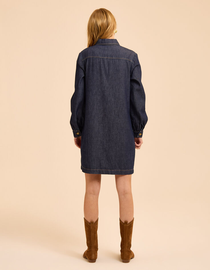 Robe en jean brut poches poitrine I.Code-4 Robe en jean brut poches poitrine I.Code-4