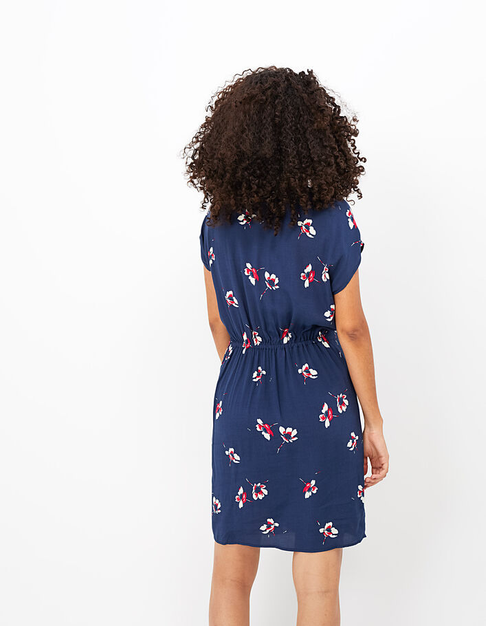 I.Code navy floral print shirt-dress - I.CODE