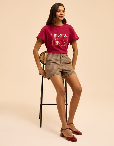 Roze T-shirt koper monogram I.Code