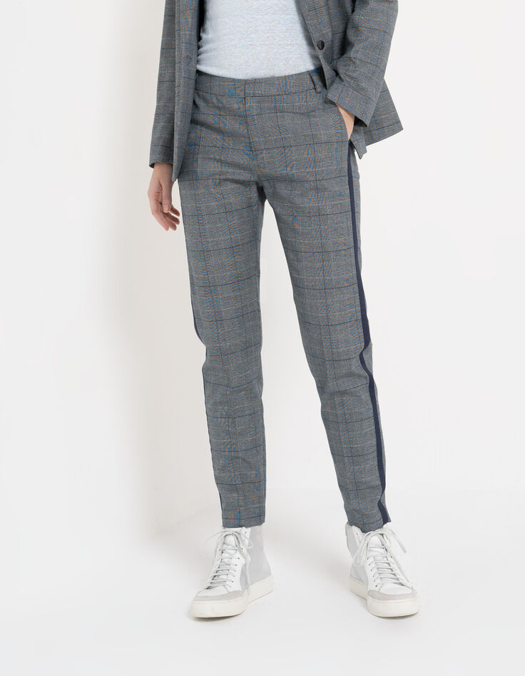 Pantalón de traje azul marino Príncipe de Gales I.Code-1