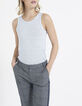 I.Code light blue linen vest top-2