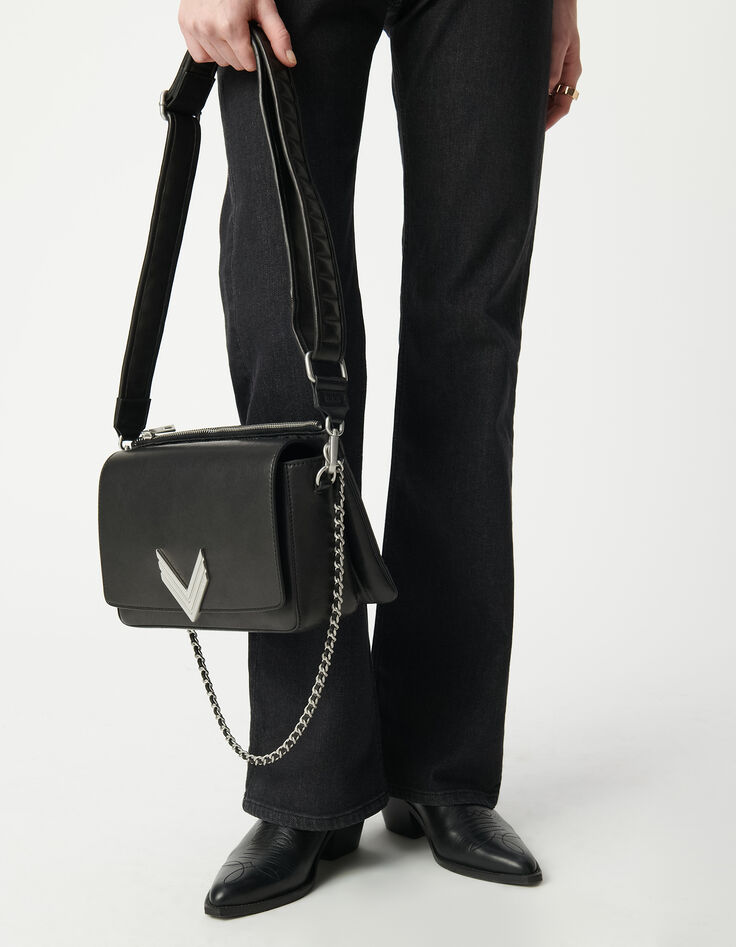 Die 111 Romy Tasche schwarz Leder metalleries silber Damen-6