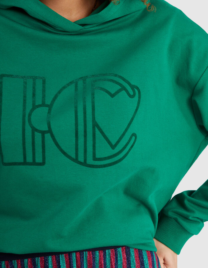 I.Code neon green sweatshirt with monogram - I.CODE