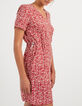 Jurk in candy red print mini-letters I.Code-1