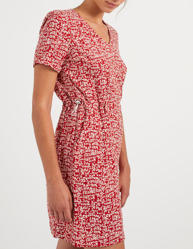 Candy Red Kleid mit Mini-Schriftzug I.Code - I.CODE