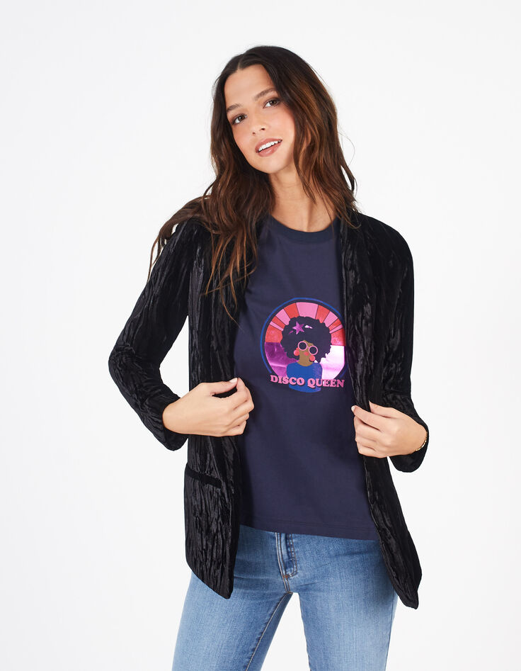 Tee-shirt night blue bio visuel disco I.Code -1 Tee-shirt night blue bio visuel disco I.Code -1