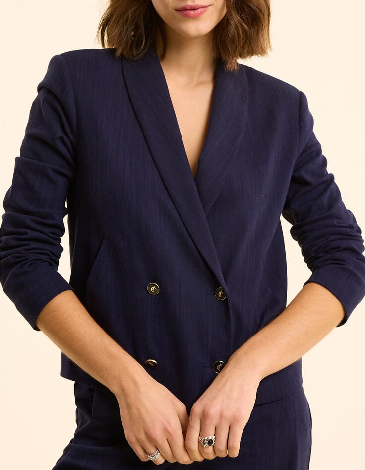 Veste de costume marine faux-uni I.Code-2