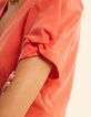 Top rouge cropped boutonné I.Code-6