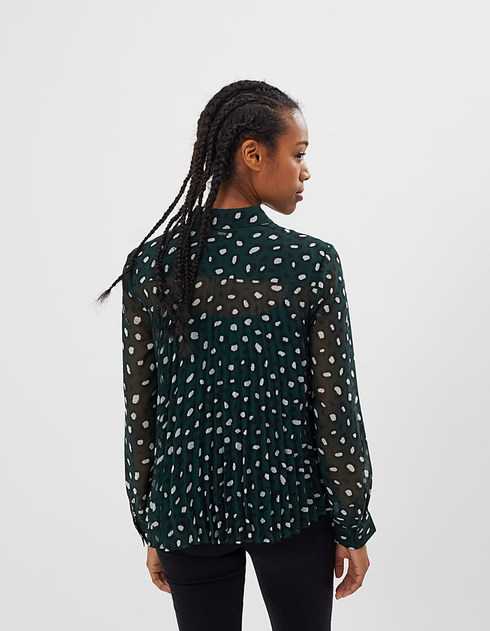 I.Code pinegreen leopard print shirt - I.CODE