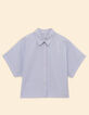 Witte cropped hemdblouse strepenmotief I.Code-6