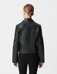Schwarze Bikerjacke aus Leder f&uuml;r Damen-2