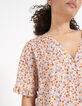 Top cruzado con estampado de flores de verano en rosa agua de I.Code-4