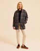 I.Code blue coat with beige check-7