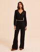 Combinaison-pantalon noire bords-côtes rayés I.Code-3