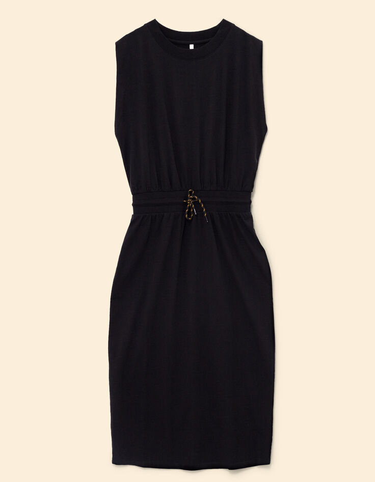 Robe longue noire taille élastiquée I.Code-6