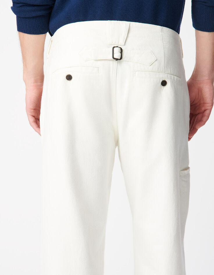 Barrel Jeans White Herren mit Knopfleiste-5