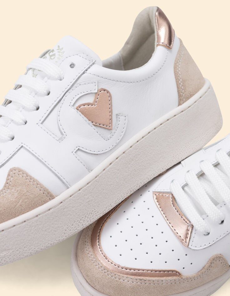 White leather velour and beige trainers I.Code-6