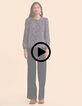 I.Code navy blouse with rock floral print-2