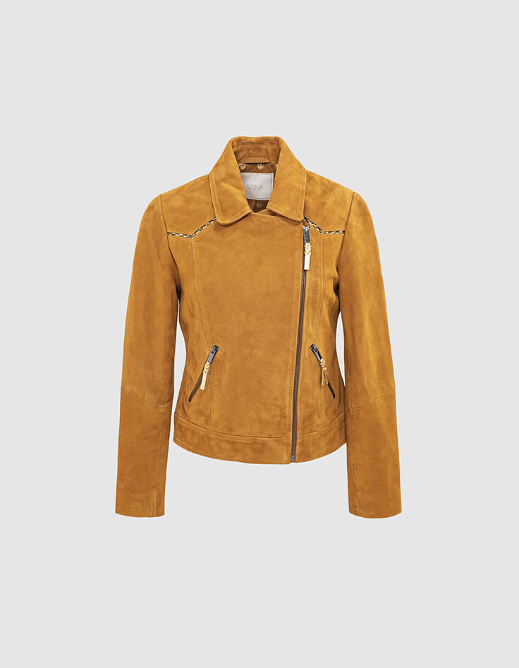 Blouson mélèze en cuir velours I.Code-6