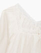 Top blanc cassé manches longues avec dentelle I.Code-3