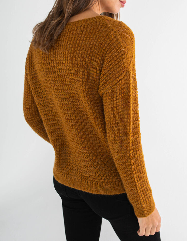 Rehbraune Zierstrickjacke I.Code-5
