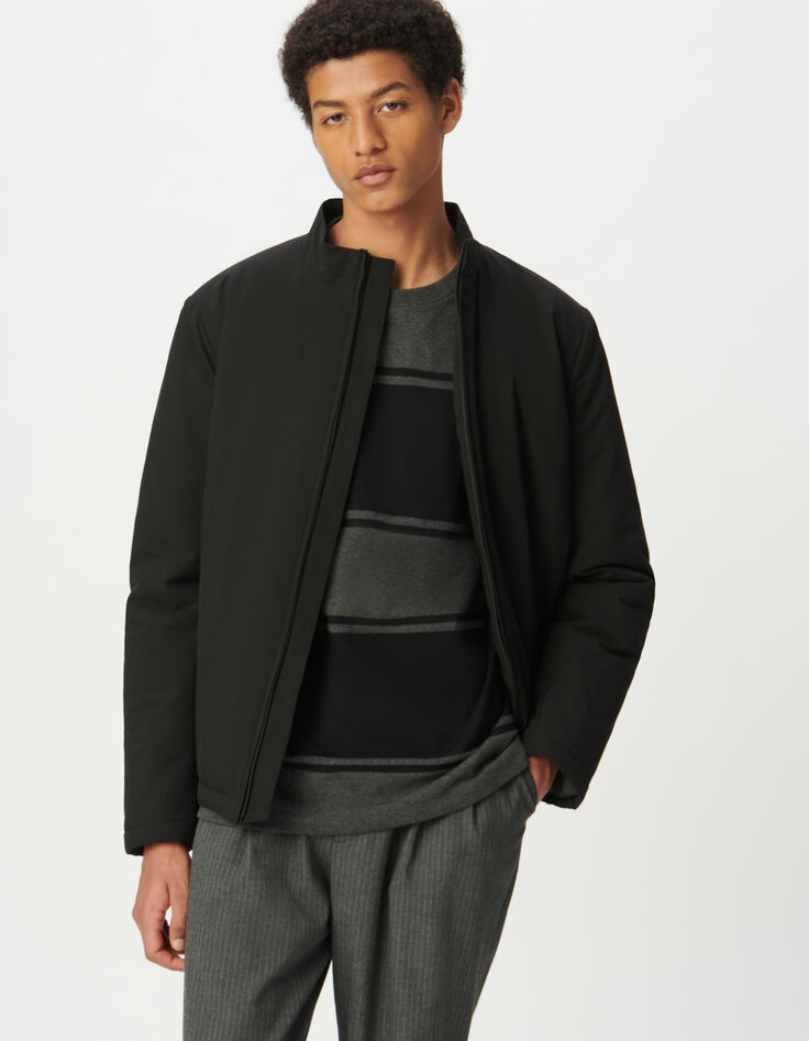 Schwarze Herren-Speppjacke Stehkragen-5