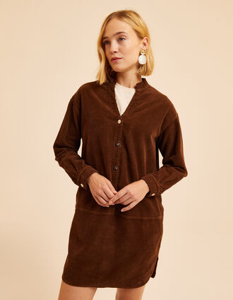 Camelbraunes Kleid Rippsamt I.Code