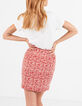Kurzer Rock in Candy Red mit Mini-Typo-Print I.Code-2