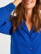Camisa azul eléctrico con puños bordados I.Code-4