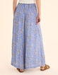 Pantalon large bleu imprimé cachemire floral I.Code-4