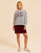 I.Code white sweatshirt, navy blue stripes, XL monogram-3